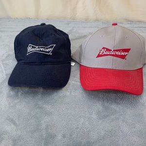 Budweiser Hats Grey/Red and Navy set of 2